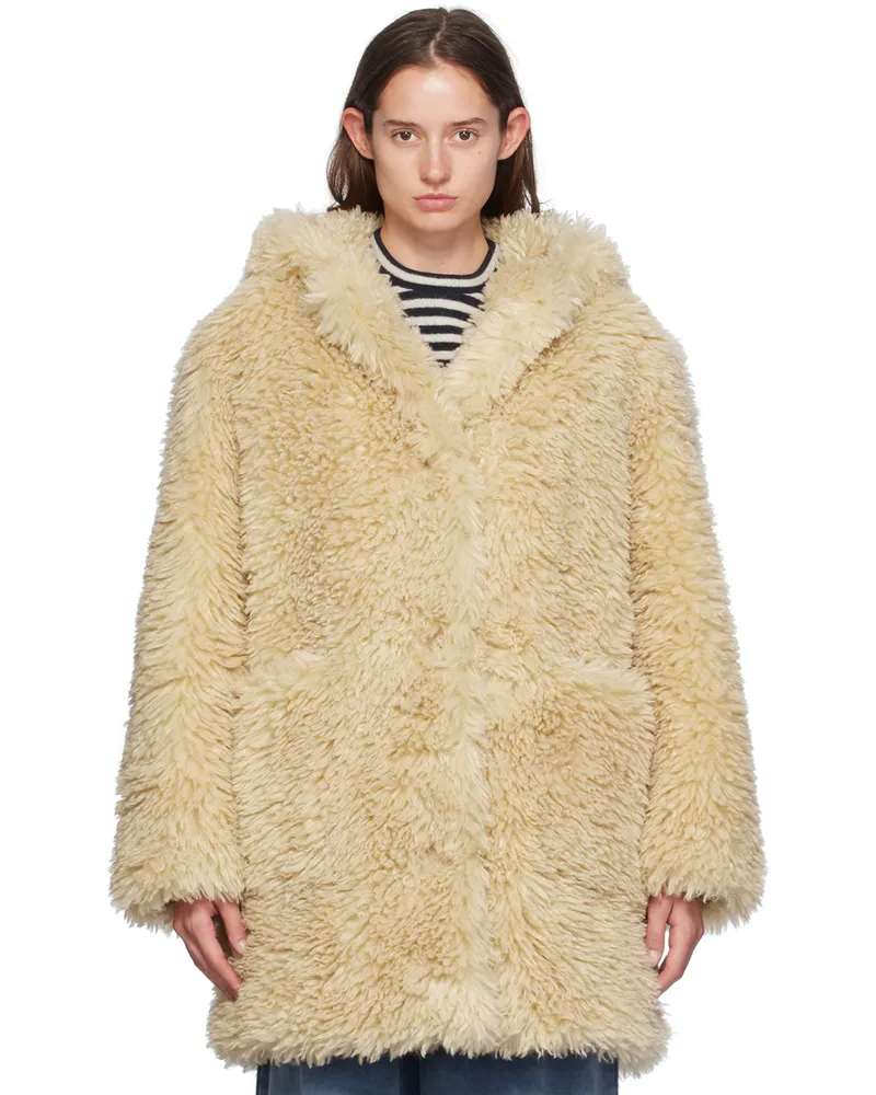 STAND Beige Elisa Faux-Shearling Coat 10300