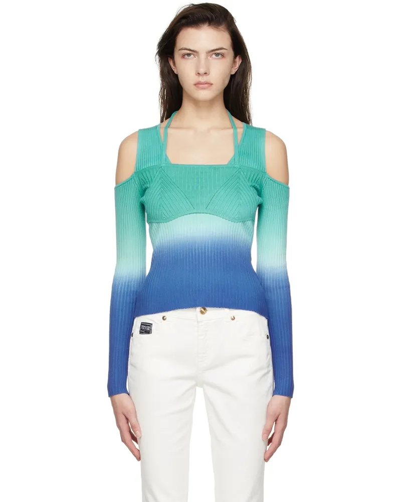 Versace Jeans Blue Cotton Sweater E230