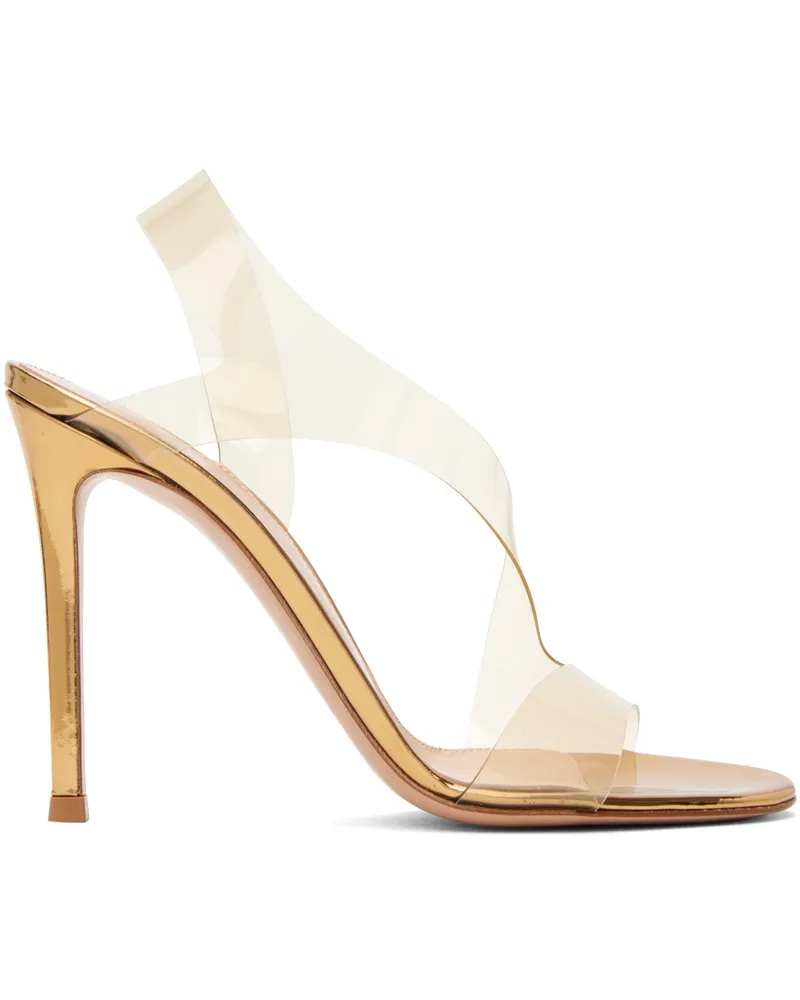 Gianvito Rossi Gold Metropolis Heeled Sandals Trasp+mekong