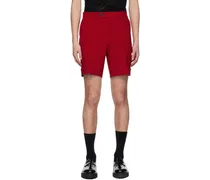 Red Zip-Fly Cargo Shorts