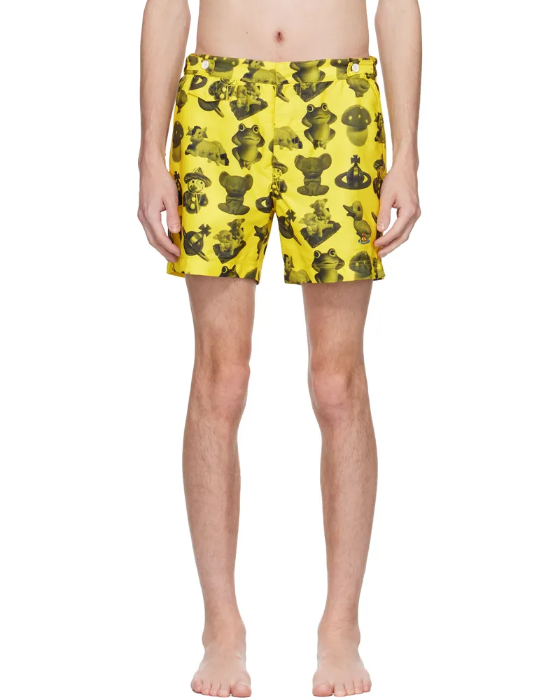 Vivienne Westwood Yellow Figurines Classic Swim Shorts Ss25-e401