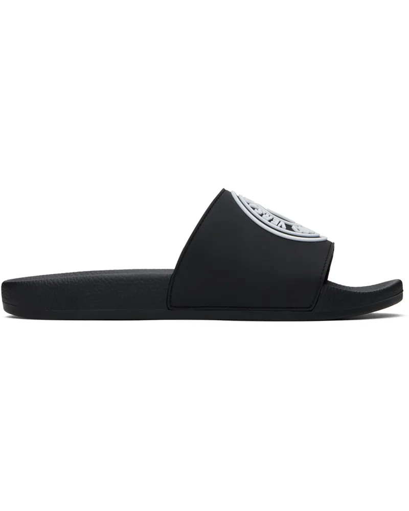 Versace Jeans Black Bonded Pool Slides E899