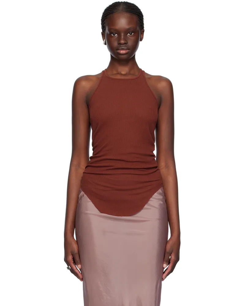 Rick Owens Brown Basic Rib Tank Top 73