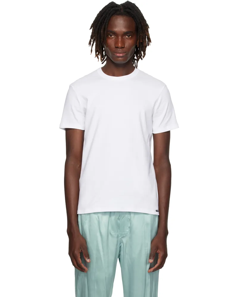 Tom Ford White Cotton Crewneck T-shirt 100white