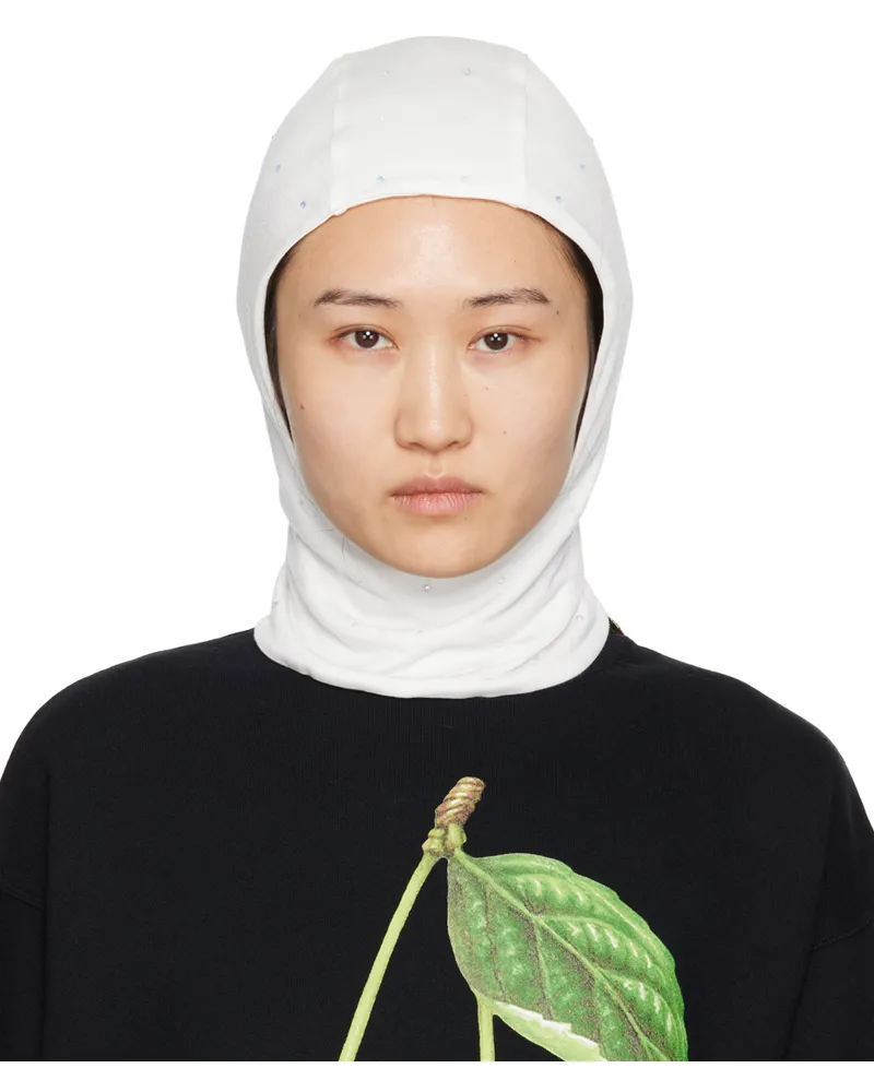 Undercover White Crystal-Cut Balaclava Off