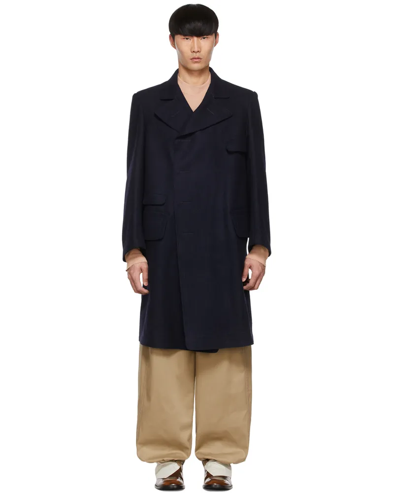 Maison Margiela Navy Wool Coat 524