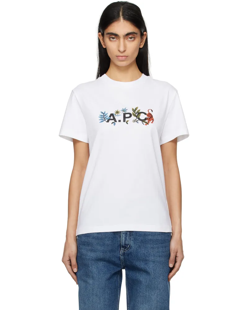 A.P.C. White Auguste T-shirt Aab