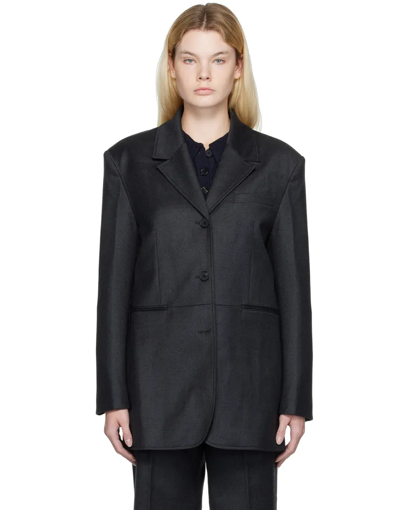 DRAE Gray Single-Breasted Blazer Gray