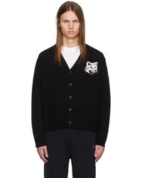 Kitsuné Black Fox Head Intarsia Cardigan Pblack