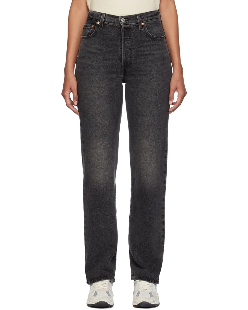 Levi's Black Ribcage Full Length Jeans Static