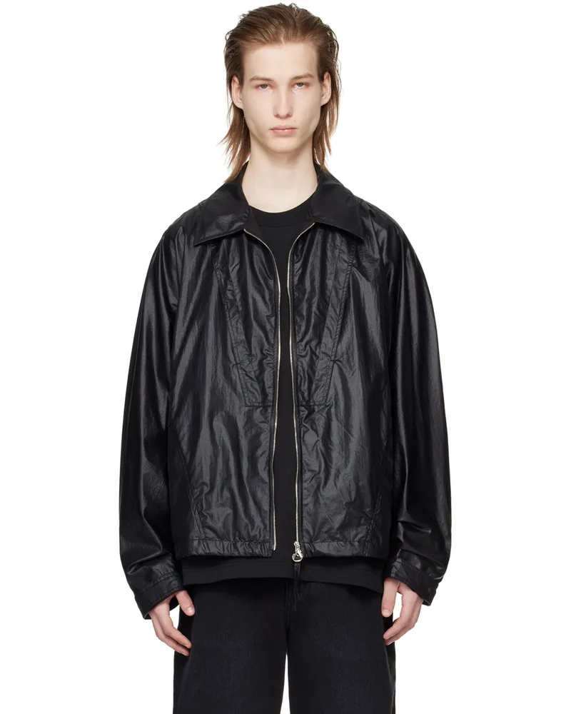 SOLID HOMME Black Crinkled Jacket 316b