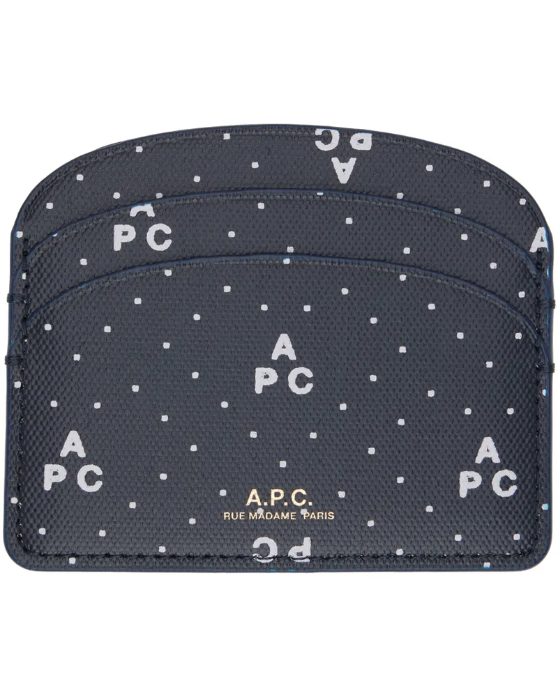 A.P.C. Navy Demi-Lune Card Holder Iak