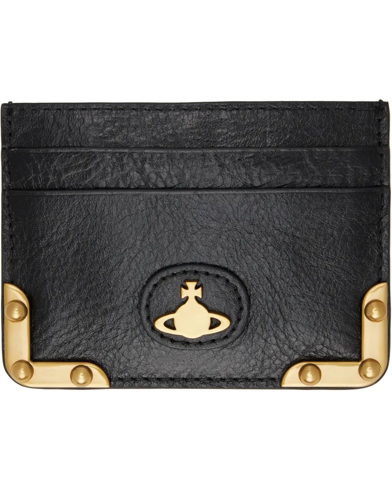 Vivienne Westwood Black Flat Orb Card Holder Ss25-n401