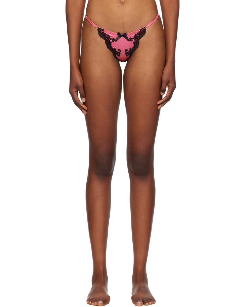 Agent Provocateur Pink & Black Molly Thong 682001