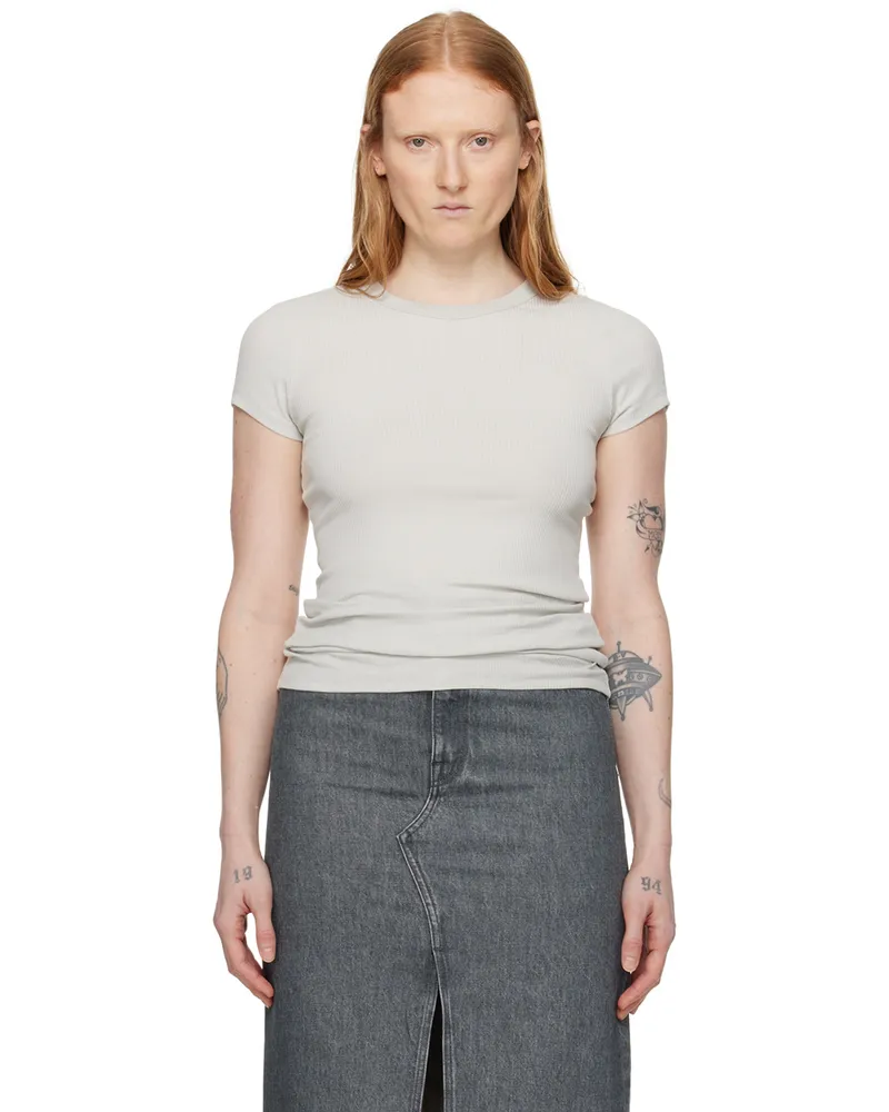 Filippa K Gray Fine Rib T-Shirt 9936