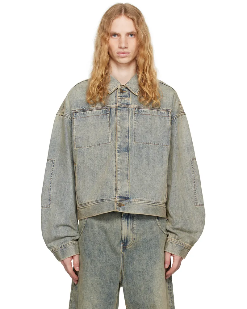 Entire Studios Blue Gem Denim Jacket Surface