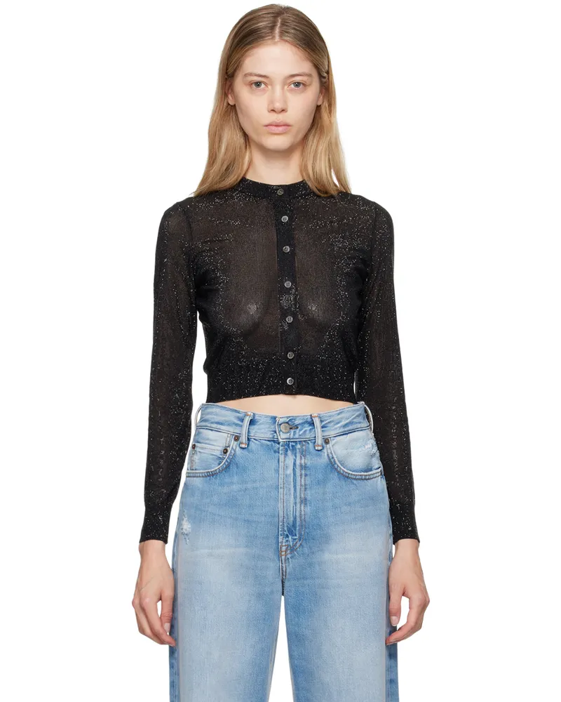 Alexander Wang Black Beaded Hotfix Cardigan Black