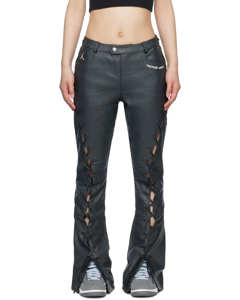 Nike Black Travis Scott Edition Leather Pants Dk