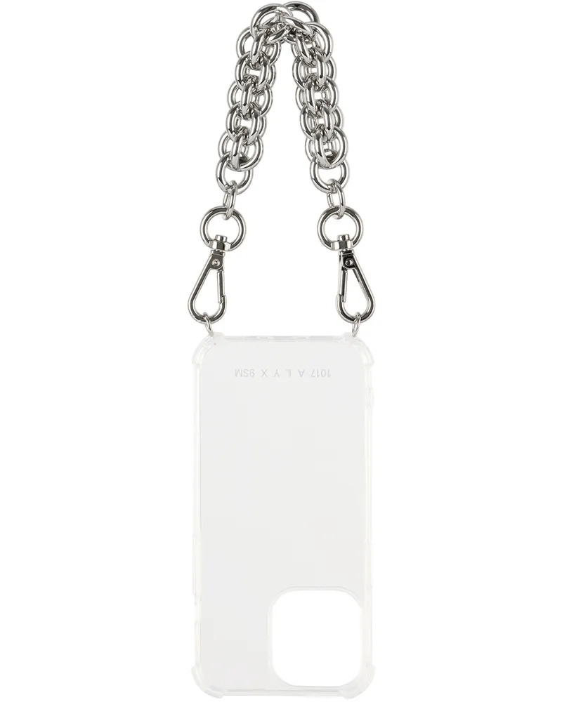 1017 ALYX 9SM Silver Small Chunky Chain iPhone 13 Pro Case Trasparent