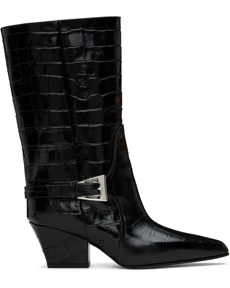 Paris Texas Black Jane Buckle Midcalf 60 Boots Black