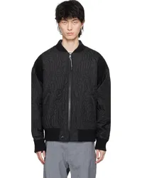 Vivienne Westwood Black Stripped Cyclist Bomber Jacket 233-w00ps-n401pi