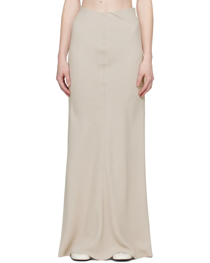 AMI Paris Beige Bias-Cut Maxi Skirt Light