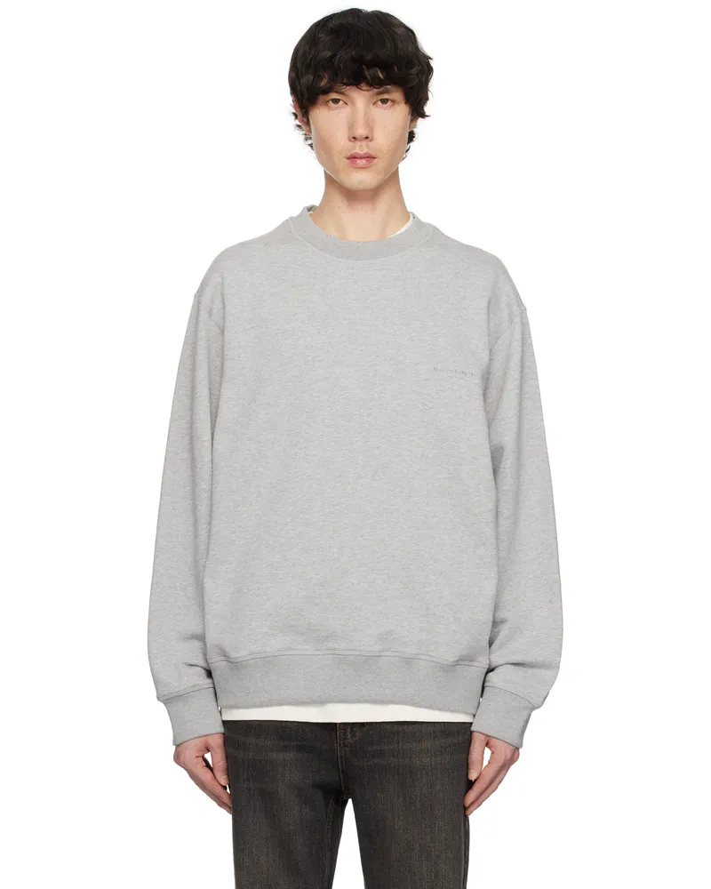 Wooyoungmi Gray Embroidered Logo Sweatshirt Grey721g
