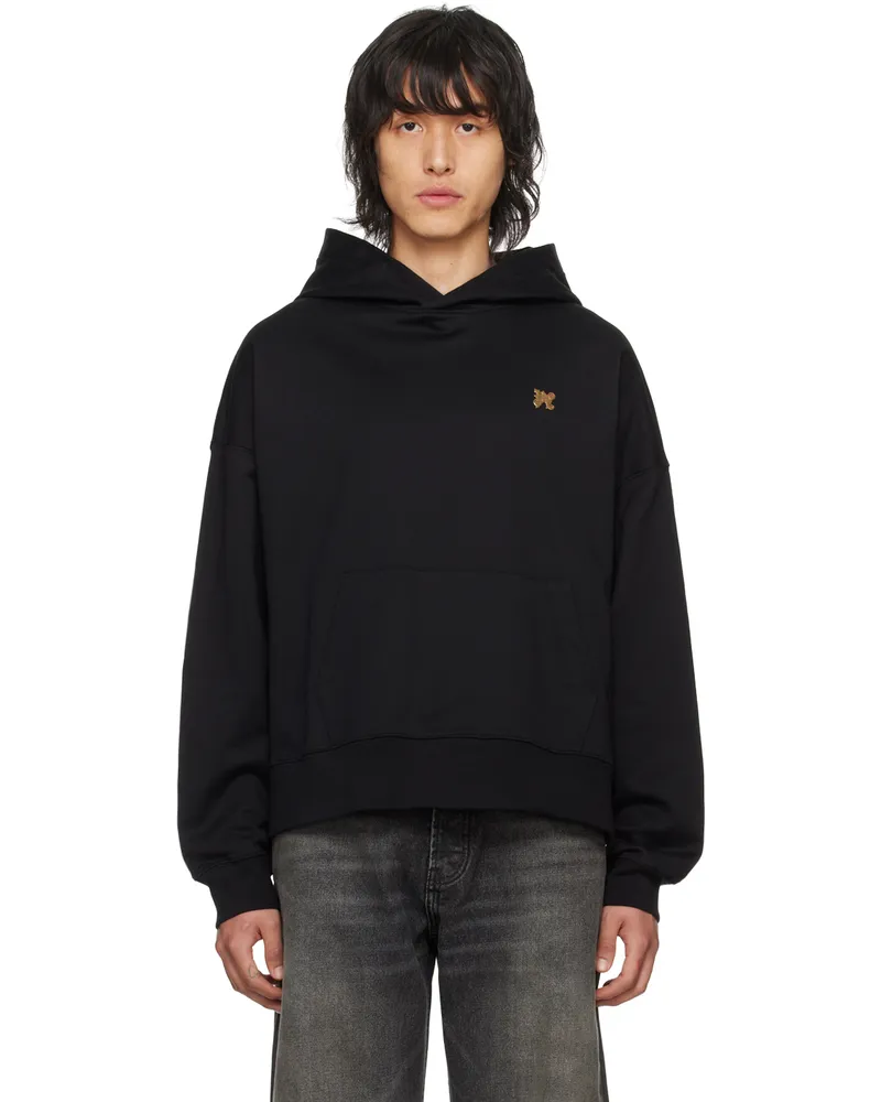 Palm Angels Black Monogram Pin Hoodie Black