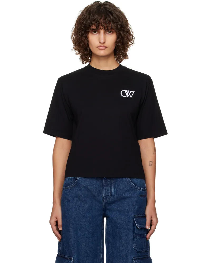 OFF-WHITE Black Embr 'OW' Boxy T-shirt Black