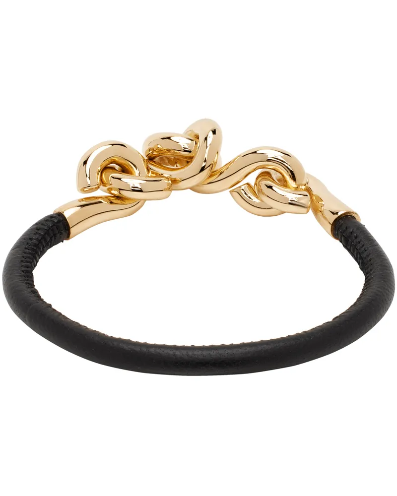 Bottega Veneta Black Loop Leather Bracelet 1000