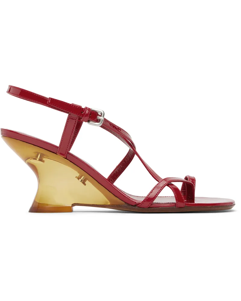 Dries van Noten Red Patent Leather Heeled Sandals 351