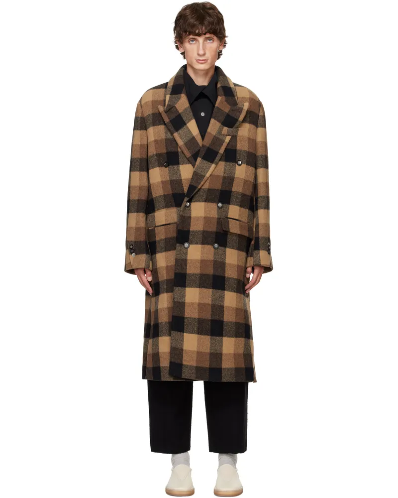 Adererror Brown Check Coat Brown