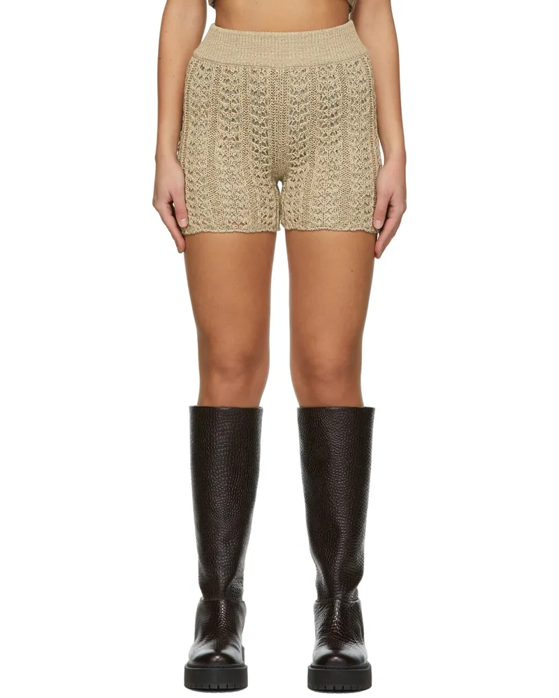 DRAE Beige Cotton Shorts Beige
