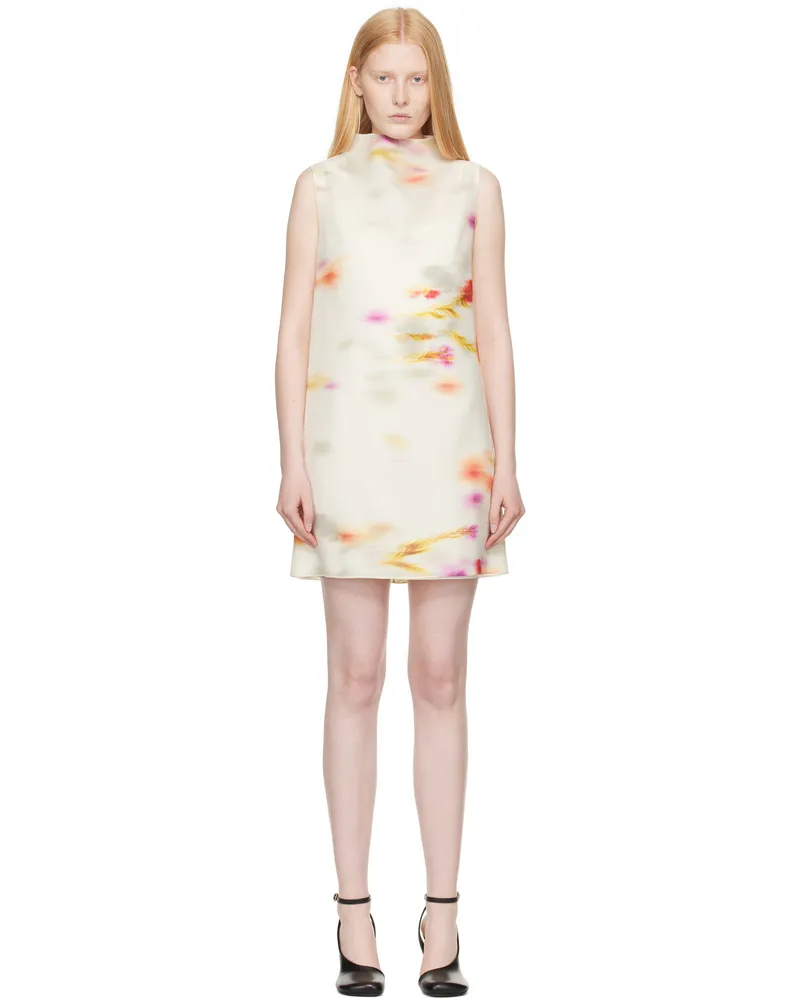 Ferragamo Off-White Blossom Flower Reversible Minidress 001