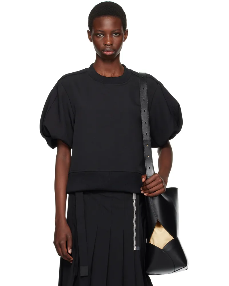Sacai Black Technical Jersey Sweatshirt 001