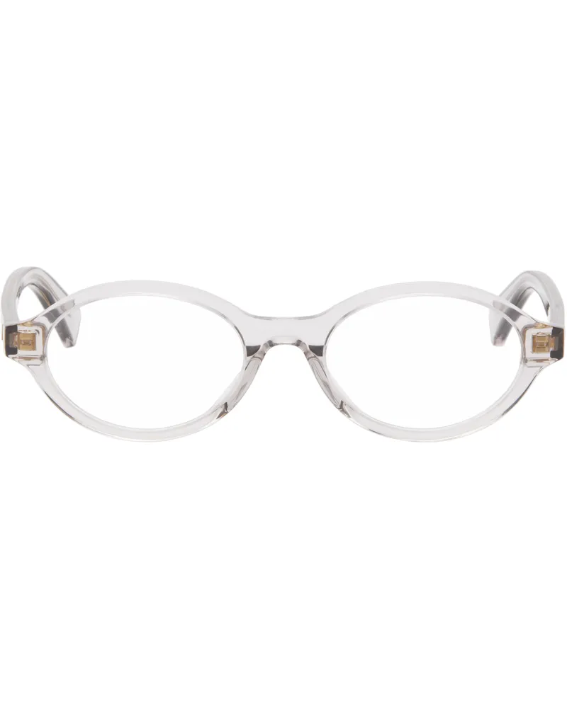 Bottega Veneta Transparent Triangle Stud Logo Round Glasses 004
