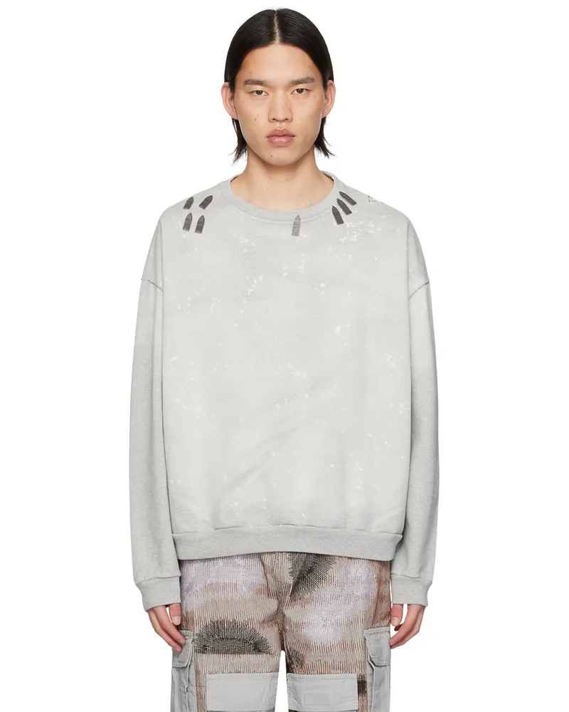 WHO DECIDES WAR Gray Hardware Sweatshirt Silver
