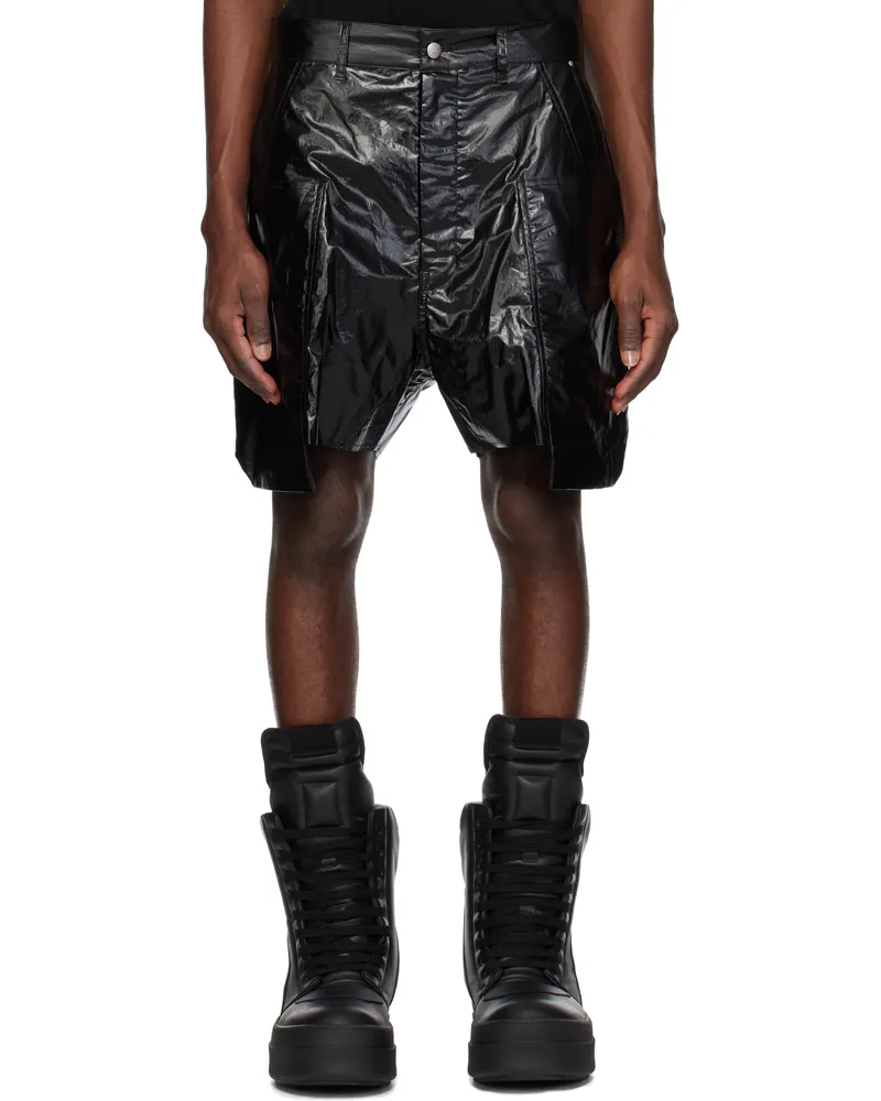 Rick Owens Black Hollywood Stefan Cargo Shorts 09