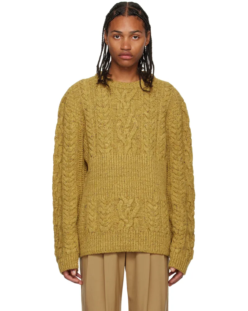 LOW CLASSIC Yellow Crewneck Sweater Yellow