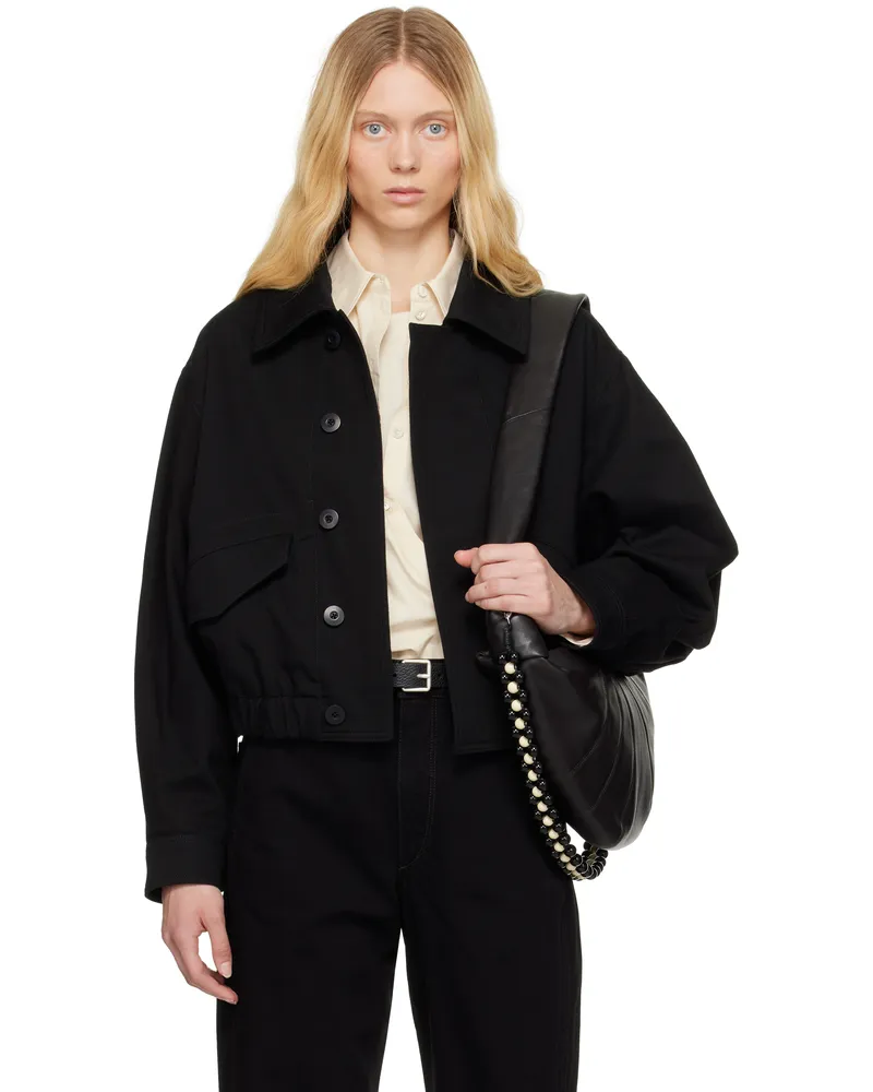 Christophe Lemaire Black Short Bomber Jacket Bk999