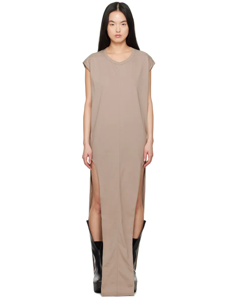 Rick Owens Taupe Hollywood Arrowhead Maxi Dress 64