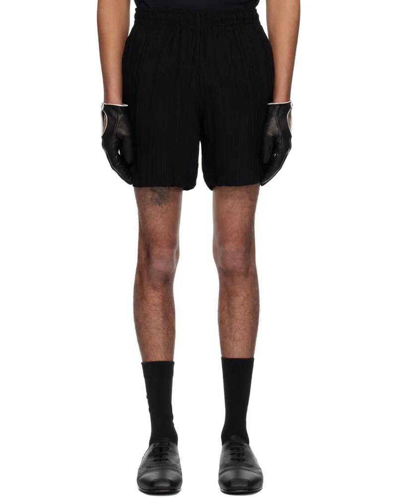 Ernest W. Baker Black Pin Stripe Track Shorts Black