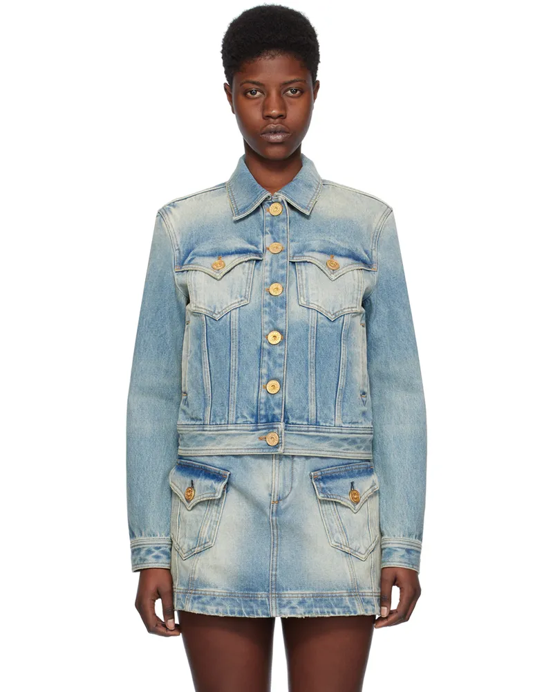 Balmain Blue Vintage Denim Jacket 6ff