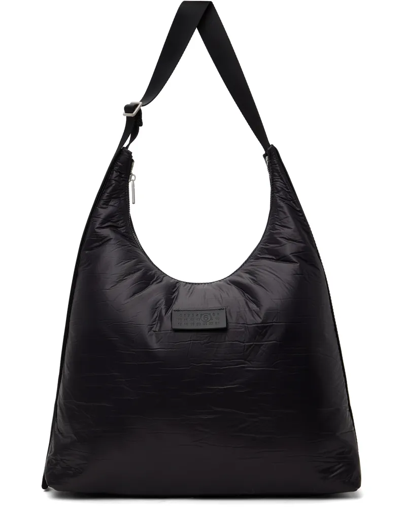 Maison Margiela Black Crunched Nylon Tote Tblack