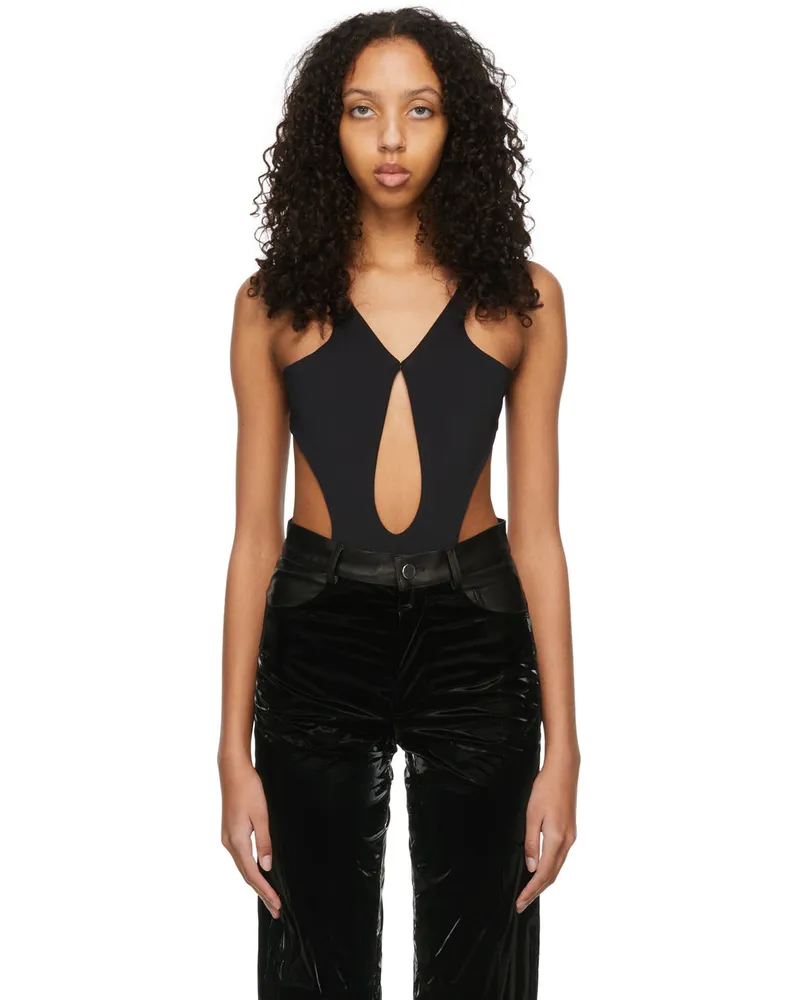 Maximilian Davis Black Nylon One-Piece Swimsuit Black