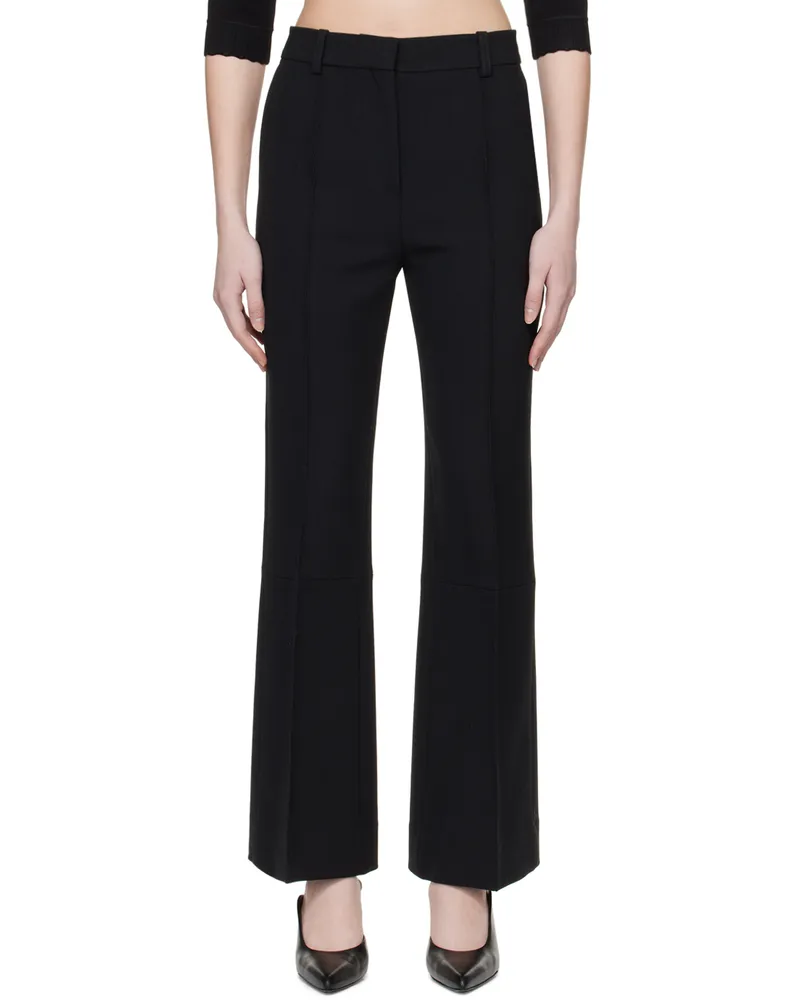 Victoria Beckham Black Cropped Kick Trousers Black