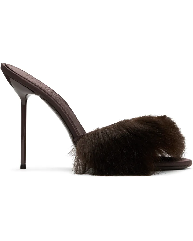 Paris Texas Brown Furry Lidia Mules Brown
