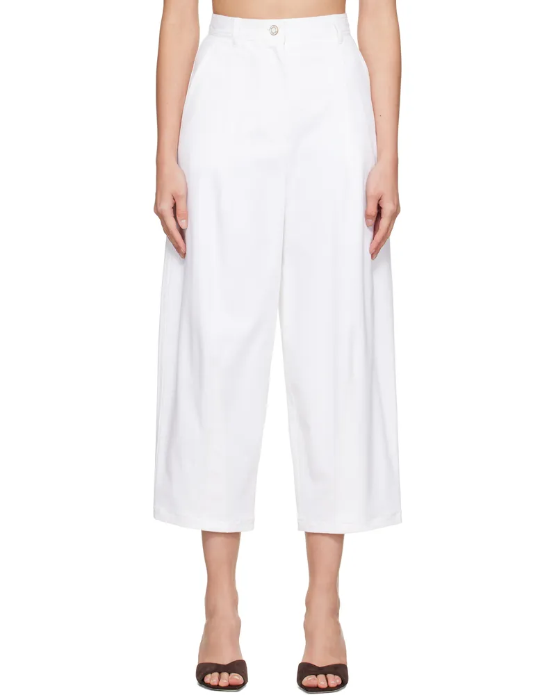 Max Mara White Mina Trousers 001