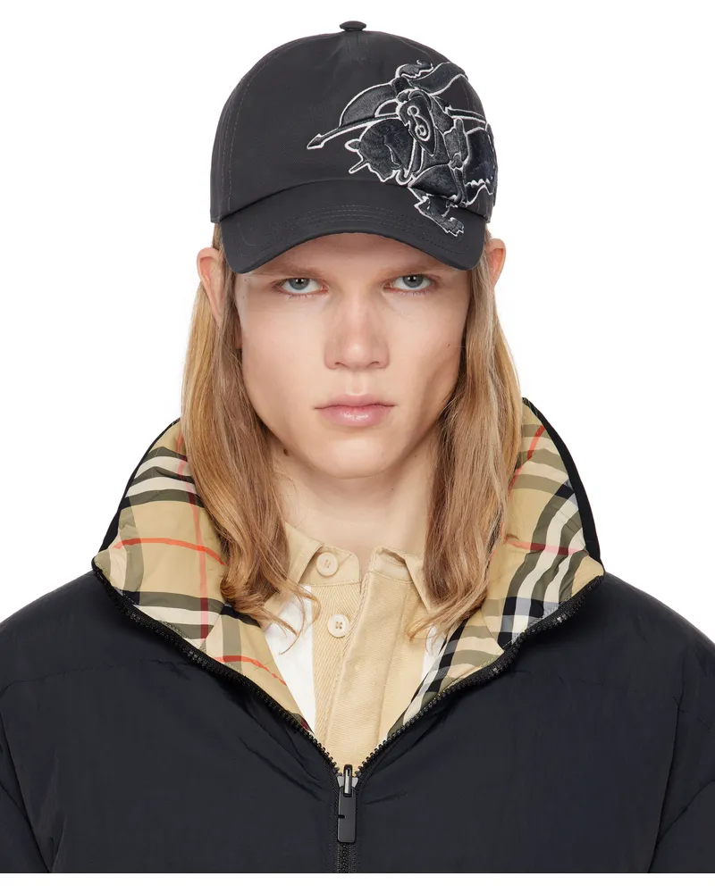 Burberry Gray EKD Cotton Baseball Cap Charcoal