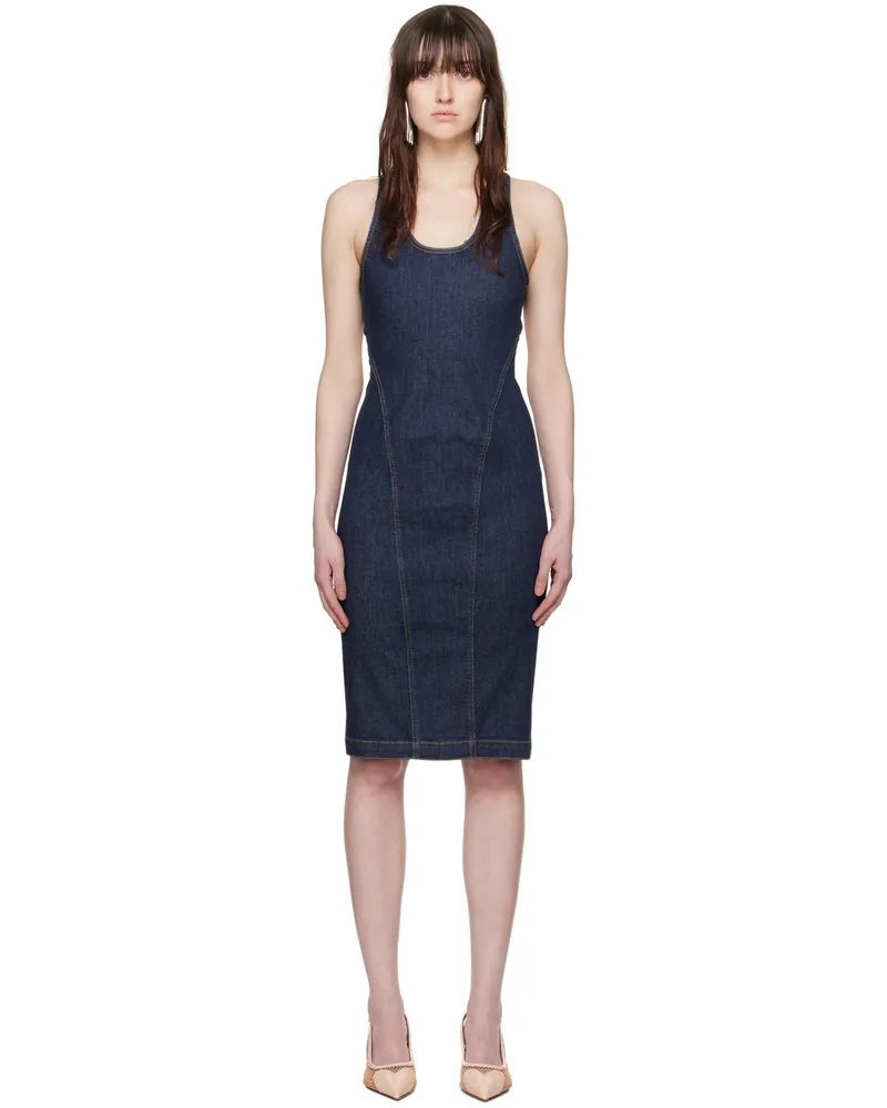Alaïa Indigo Sculpting Denim Minidress 516